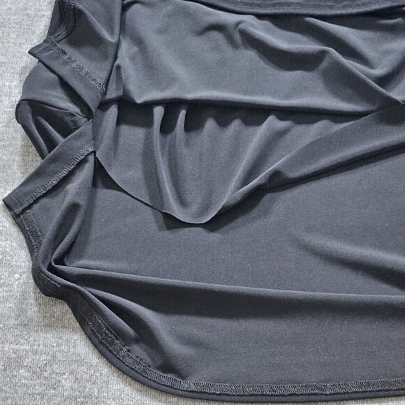 Sympli Top Women 12 Black Shawl Round Neck 3/4 Sleeve Lagenlook Drapey Goth - Picture 9 of 12